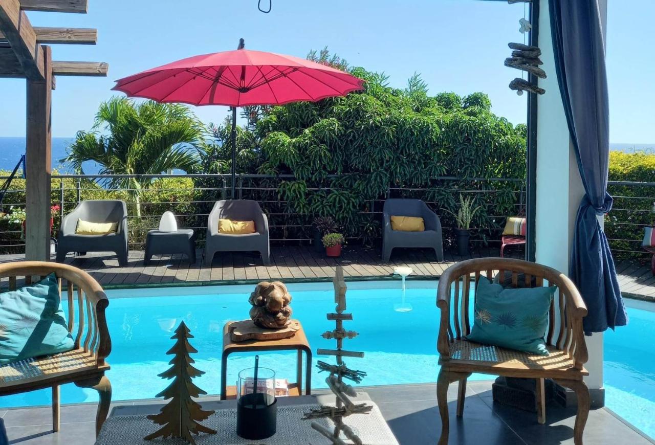 Suite Indigo Jacuzzi Prive Piscine Vue Mer Acces Cuisine Laverie Saint Pierre Exterior foto